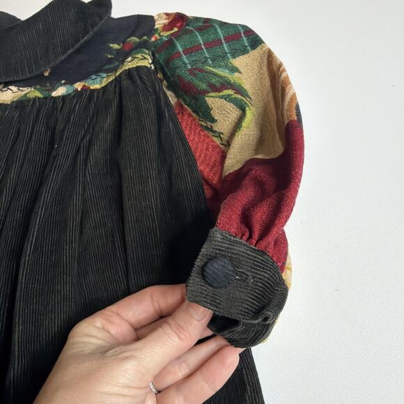 Vintage Traditions Pamela Kline Girls Dress Size 3T Corduroy Floral Cottagecore - Picture 12 of 13